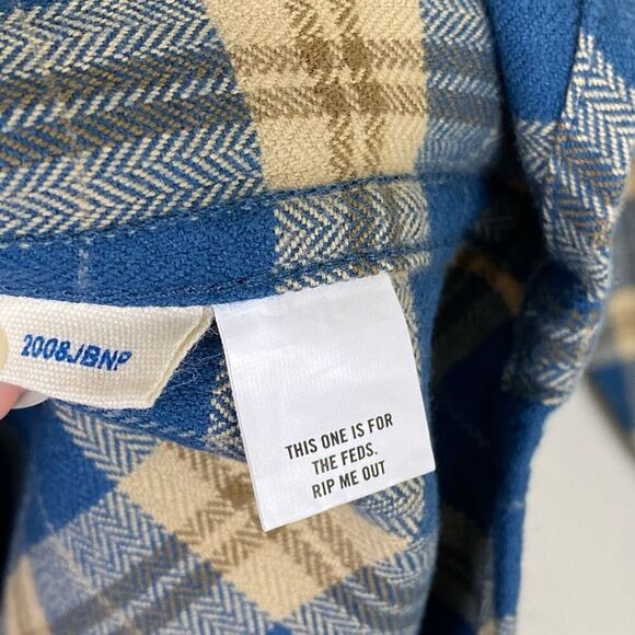 NWT Taylor Stitch the Jack in Brushed Navy Plaid Long Sleeve Button Up Shirt XS - Picture 5 of 7